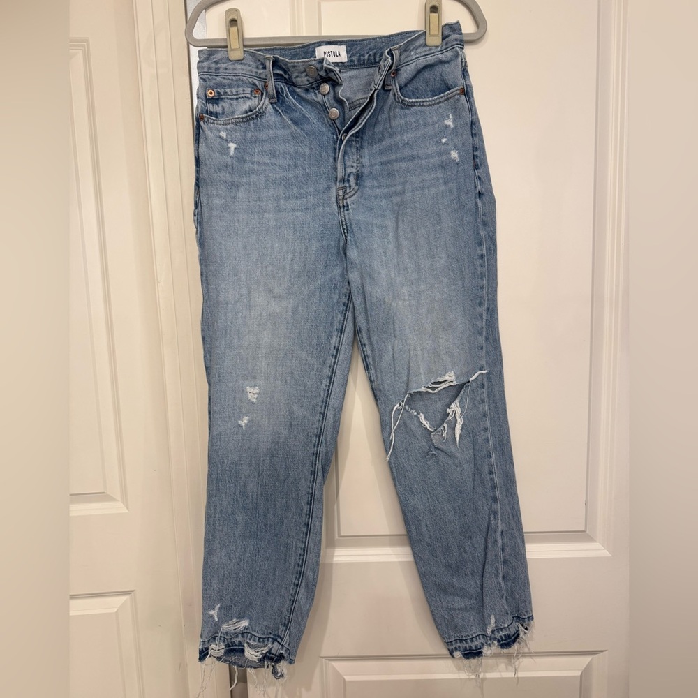 Pistola Light Blue Distressed Boyfriend Jeans